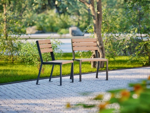 Stadtmöbel für die Parkgestaltung