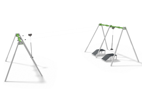 Seilbahn Doppel aus Metallsteher