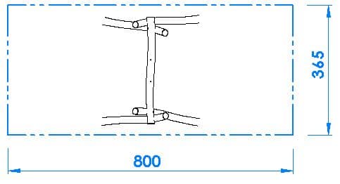 RO1028 - Einfachschaukel - Brett - Draufsicht