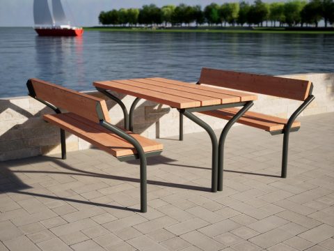 Holz Parkbank mit Tisch