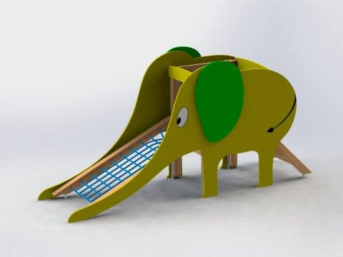 Zeichnung Spielhaus Elefant mit Netz