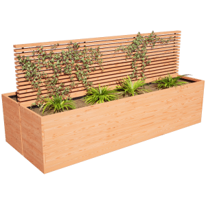 Hochbeet aus Lärchenholz als Pflanzenkübel für die Außenegestaltung