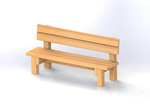 Sitzbank mit Lehne Kinder aus Holz