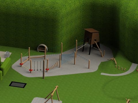 Planung Spielplatz mit Kletterdschungel und anderen Spielgeräten