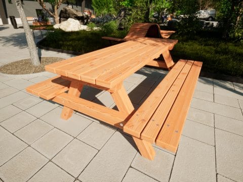 Picknicktisch ohne Lehne für Erwachsene in einem Park