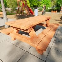 Tischbankkombination ohne Lehne aus Holz für Kinder