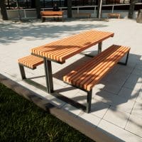 Design Picknicktisch mit Anthraziten Untergestell