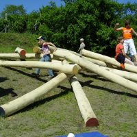 Kletterhaufen für Kinderspielplatz aus Holzpalisaden kaufen